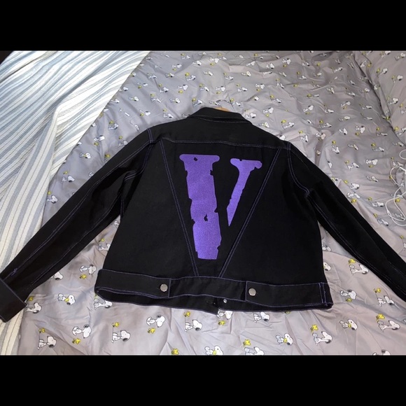 vlone jean jacket purple